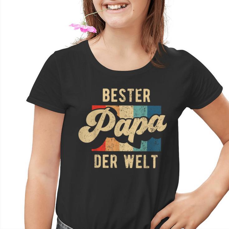 Bester Papa Der Welt Retrointage Saying Father's Day Kinder Tshirt