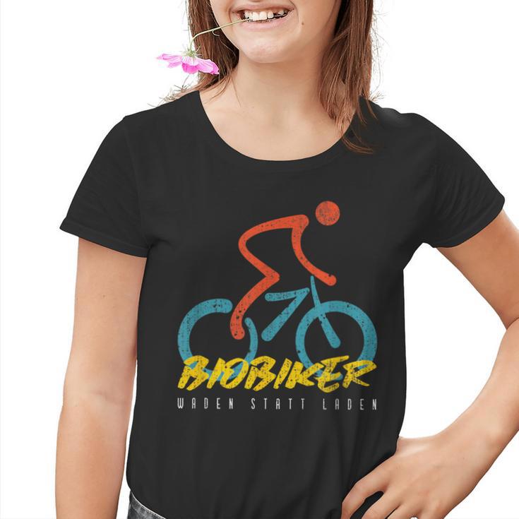 Biobiker Waden Statt LadenGegen E-Bike Bicycle Mtb Cycling Kinder Tshirt