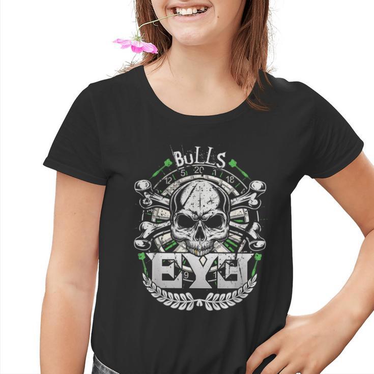 Bulls Eye & Skull Retro Dartboard 180 Dart Kinder Tshirt