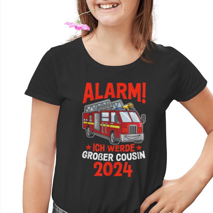 Children's Alarm Ich Werde Großer Cousin 2024 Fire Brigade Kinder Tshirt