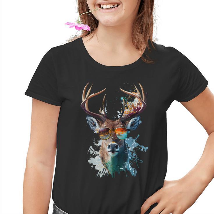 Cool Stag With Sunglasses Kinder Tshirt