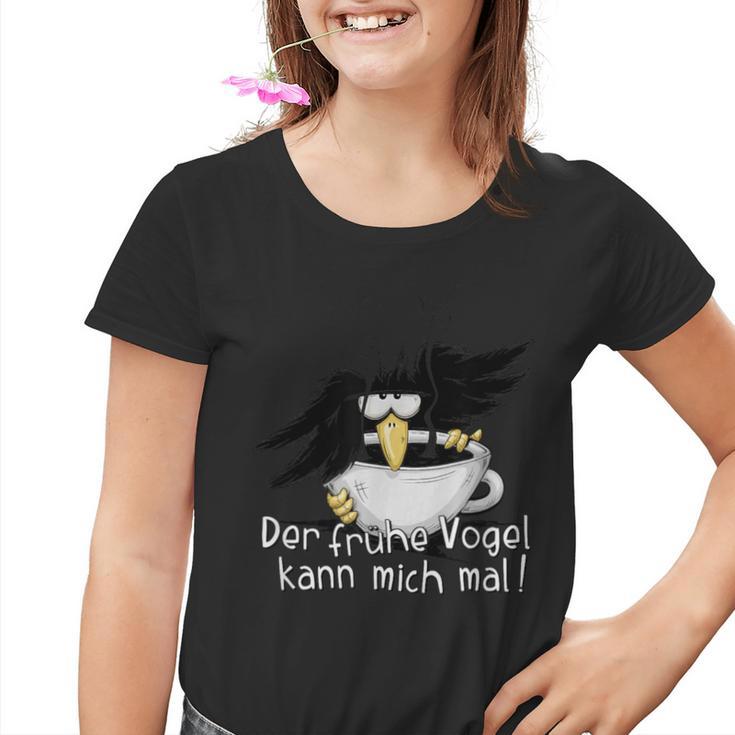 Der Früheogel Kann Mich Mal Kaffee Raven Gray Kinder Tshirt