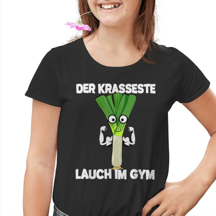 Der Krasseste Lauch Im Gym Kinder Tshirt