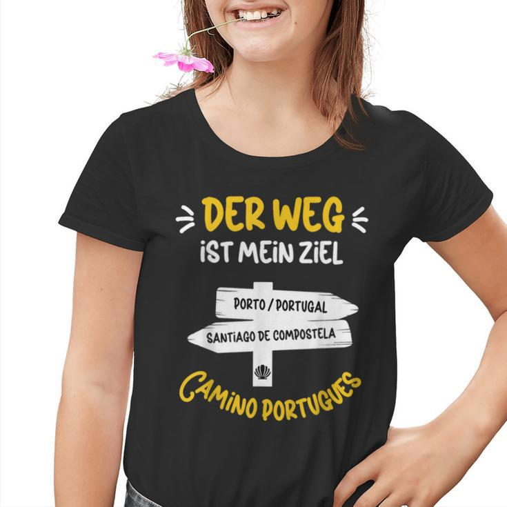Der Weg Ist Mein Ziel Pilgern Camino Portugues German Language Kinder Tshirt