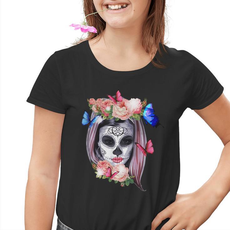 Dia De Los Muertos Sugar Skull Crâne Gothic Day Of The Dead Youth T-shirt