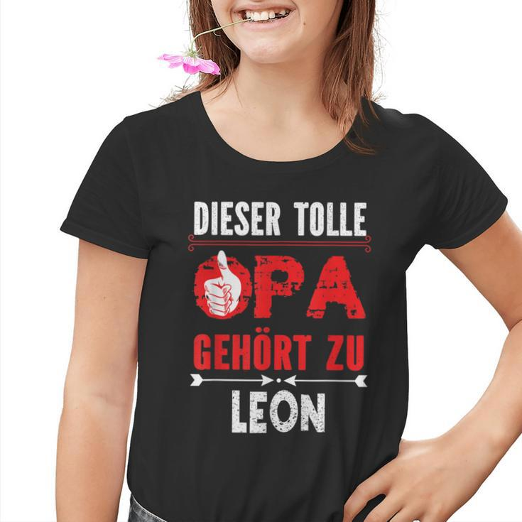 Dieser Tolle Opa Gegehört Zu Leon Opi German Langu Kinder Tshirt
