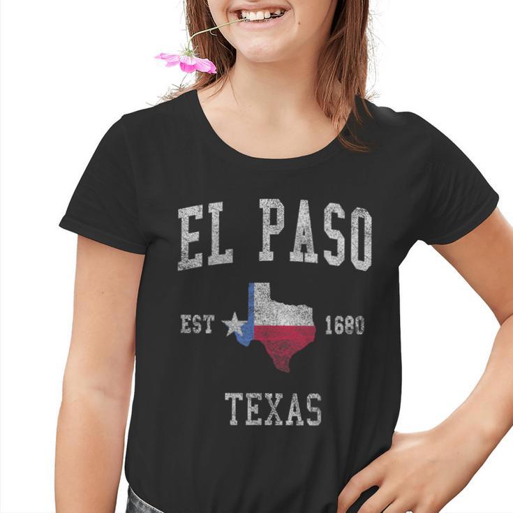 El Paso Texas Flag Sport Retrointage Kinder Tshirt