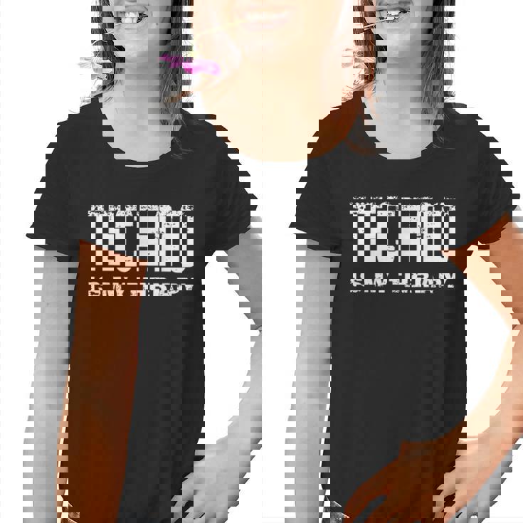 El Techno Es Mi Terapia Music Rave Festival Camiseta niño