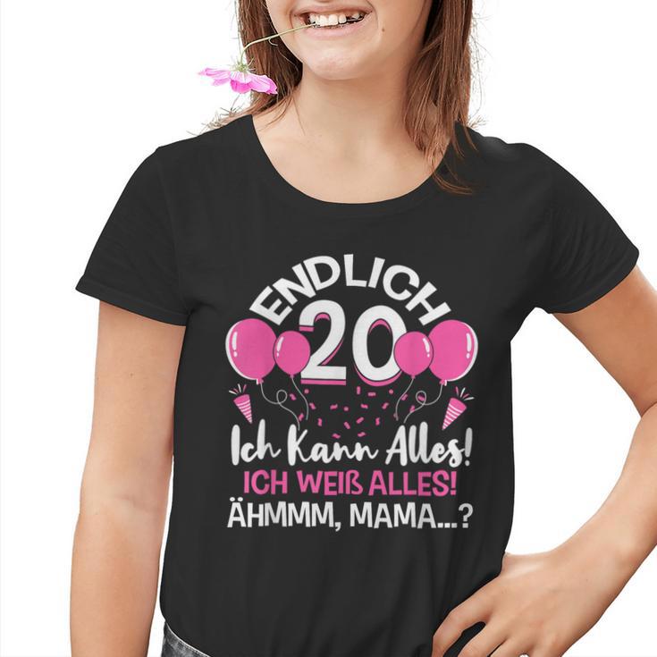 Endlich 20 Geburtstag Ich Kann Alles Ich Weiß Alles Kinder Tshirt