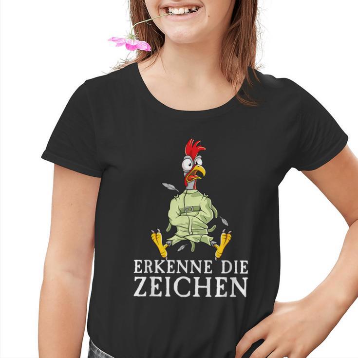 Erkenne Die Signserrückt Angratt Cockerel Kinder Tshirt