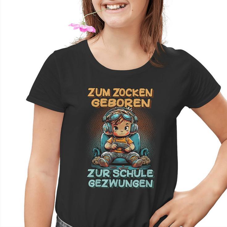 Gamer Computer Zum Zocken Geboren Zur Schule Zwungen Kinder Tshirt