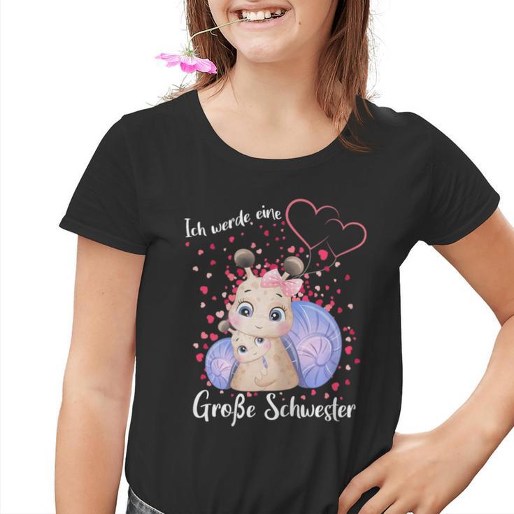 German Announcement Ich Werde Große Schwester S Kinder Tshirt