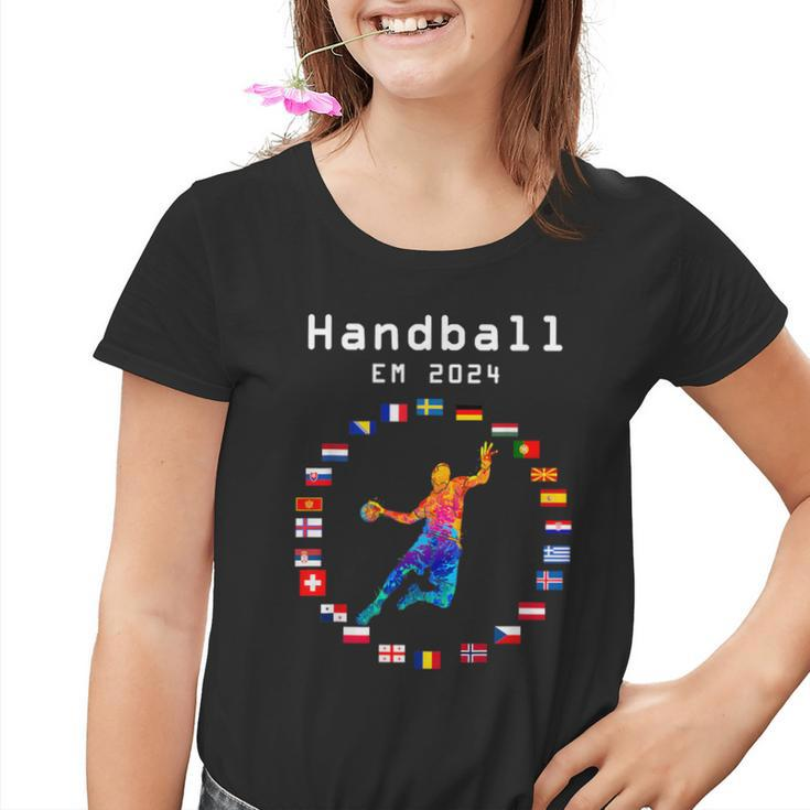 Handball Em 2024 Flag Handballer Sports Player Ball Kinder Tshirt