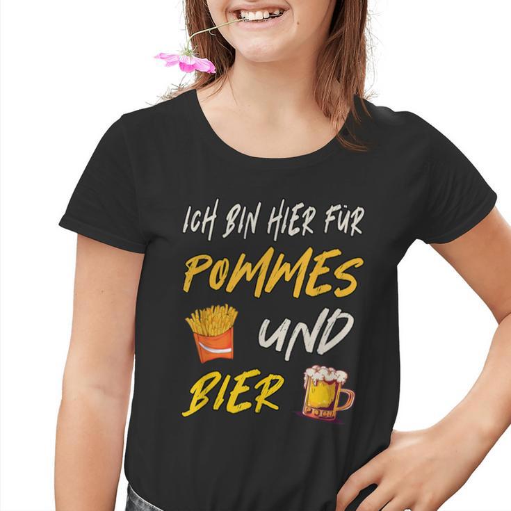 Ich Bin Hier Für Pommes Und Bier Frimes Lover Kinder Tshirt