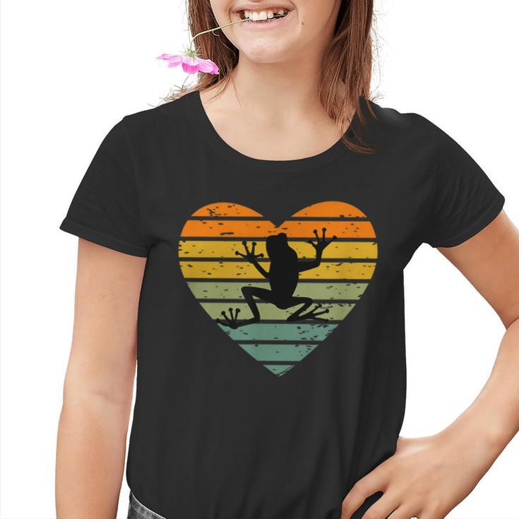 Ich Liebe Frösch Retro Heart Tree Frog Fan Toad Kinder Tshirt