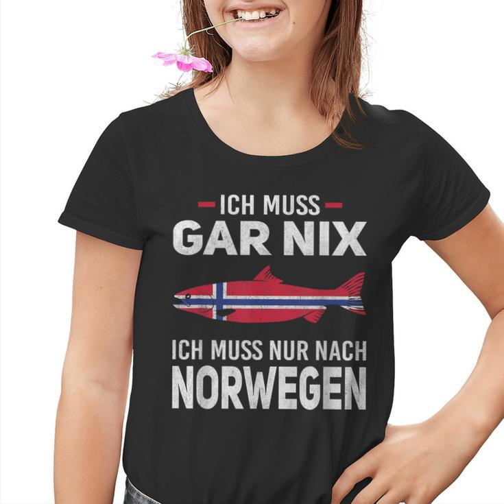Ich Muss Gar Nix Ich Muss Nur Nach Norwegian Scandinavia Kinder Tshirt