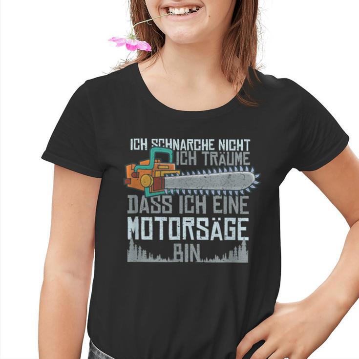 With Ich Schnarche Nicht Chainsaw Motif Kinder Tshirt