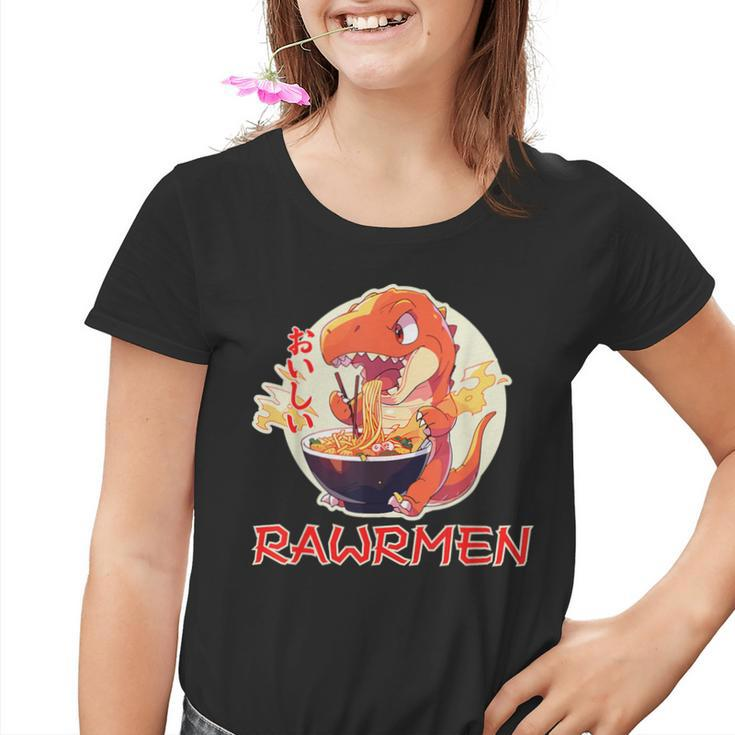Kawaii Tyrannosaurs Rex Essen Ramen Rawrmen Japanese Anime Kinder Tshirt