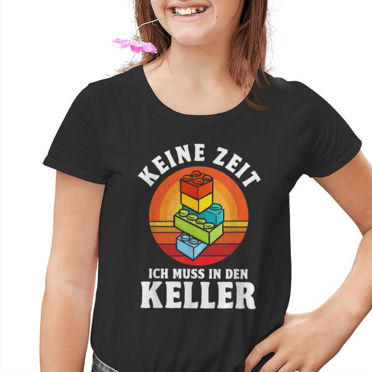 Keine Zeit Ich Muss In Den Keller Klemmbaustein Building German S Kinder Tshirt