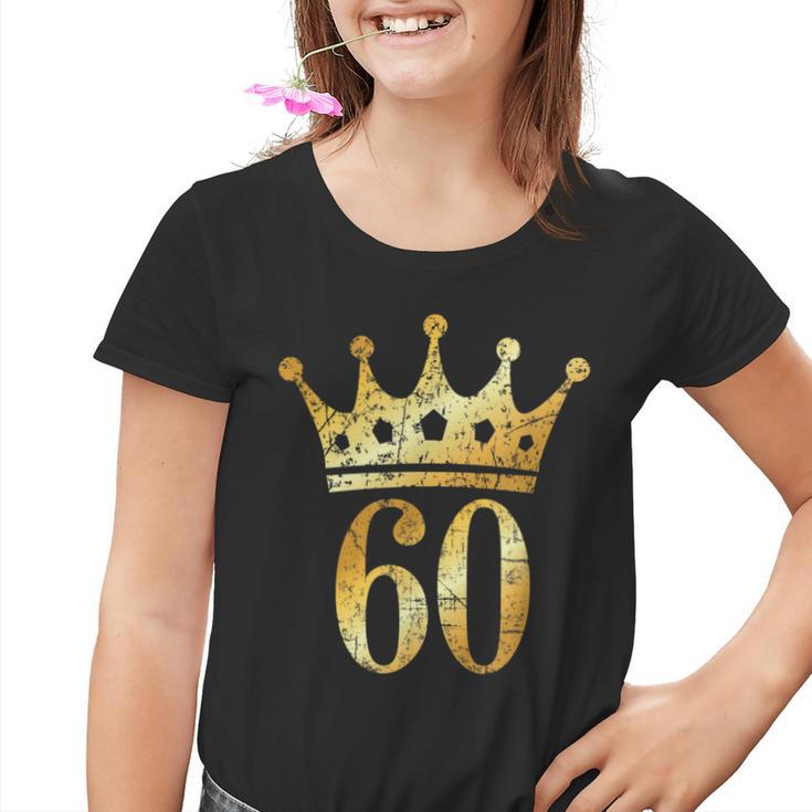 Krone Nummer 60 Antik Goldgelb 60 Geburtstag Kinder Tshirt