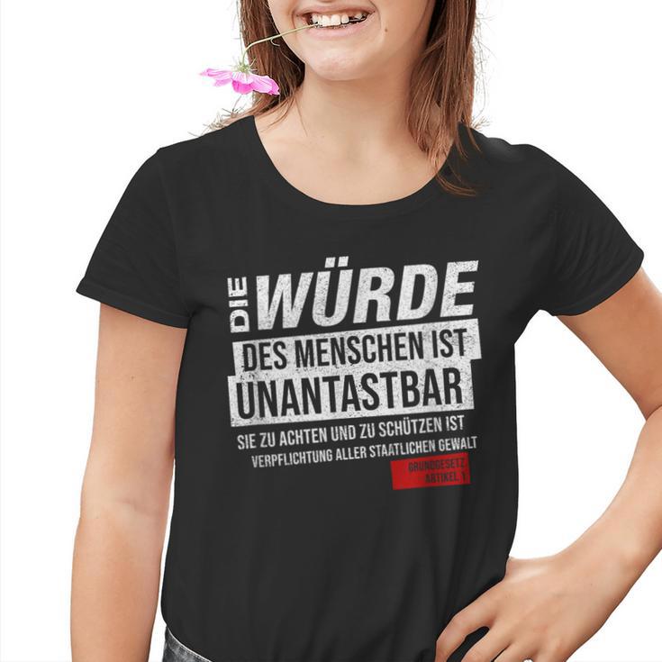 Basic Law Article 1 Die Zürde Des Menschen Ist Unantastbar Kinder Tshirt