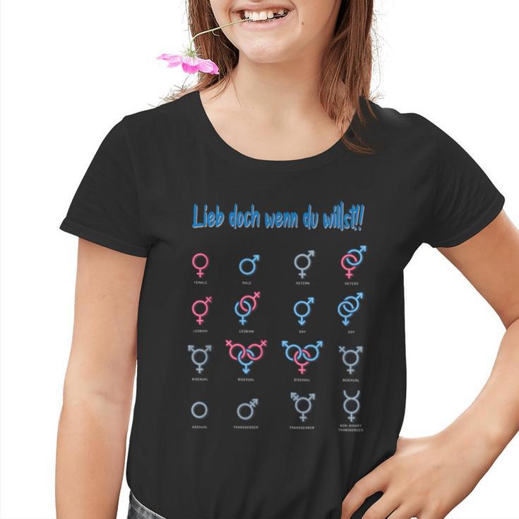 Lgbtq Liebe Aber Wen Du Willst Merch Kinder Tshirt