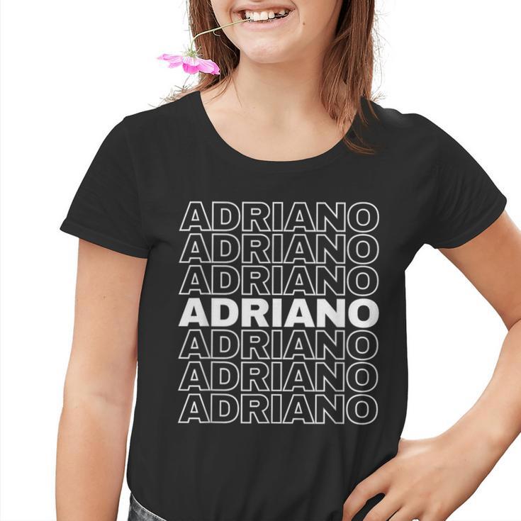 I Love Adriano Retro Pattern Personalised Kinder Tshirt