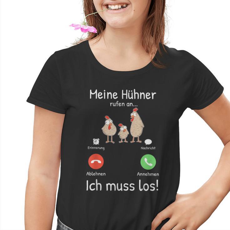 Meine Hühner Rufen An Bauer Turkey Farmer Kinder Tshirt