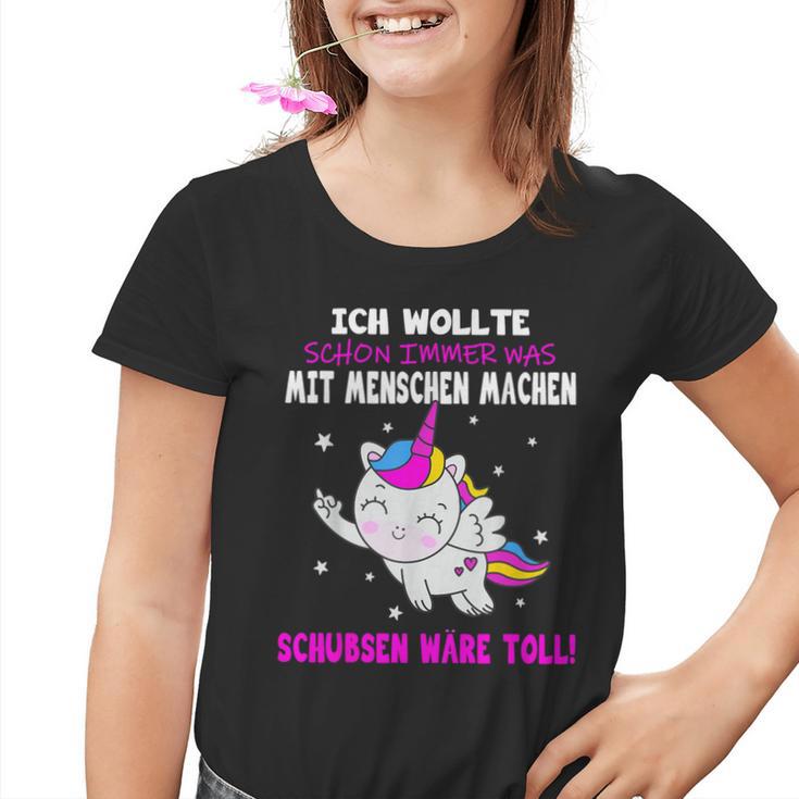 Was Mit Menschen Machen Unicorn Saying Kinder Tshirt