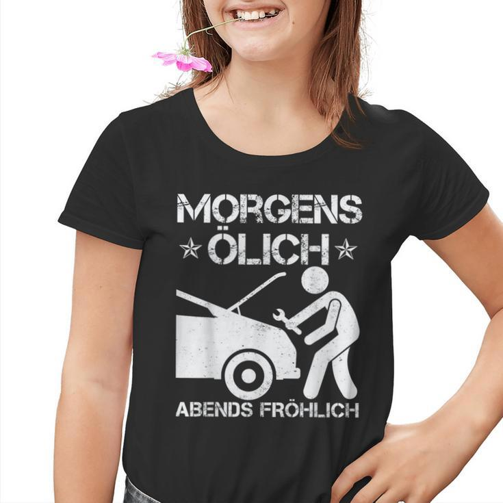 Morning Ölich Abends Fröhlich Car Mechanic Kinder Tshirt