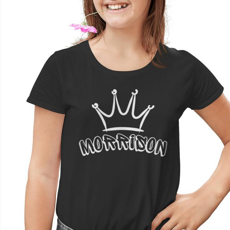 Morrison Family Name Cool Morrison Name And Royal Crown Youth T-shirt