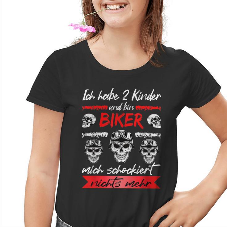 Motorcycle Rider Ich Habe 2 Kinder And Bin Biker Motorcycle Kinder Tshirt