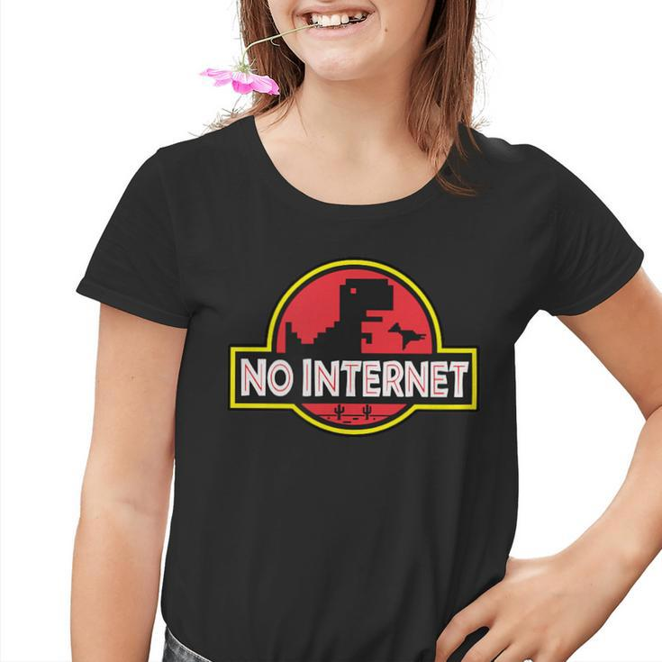 No Internet Park T-Rex Dinosaur For Geek Or Nerd Friend Kinder Tshirt