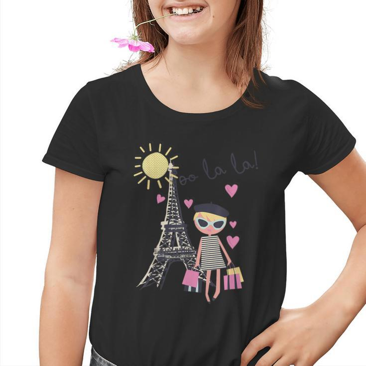 Paris France Eiffel Tower Retro Souvenir Vintage Kinder Tshirt