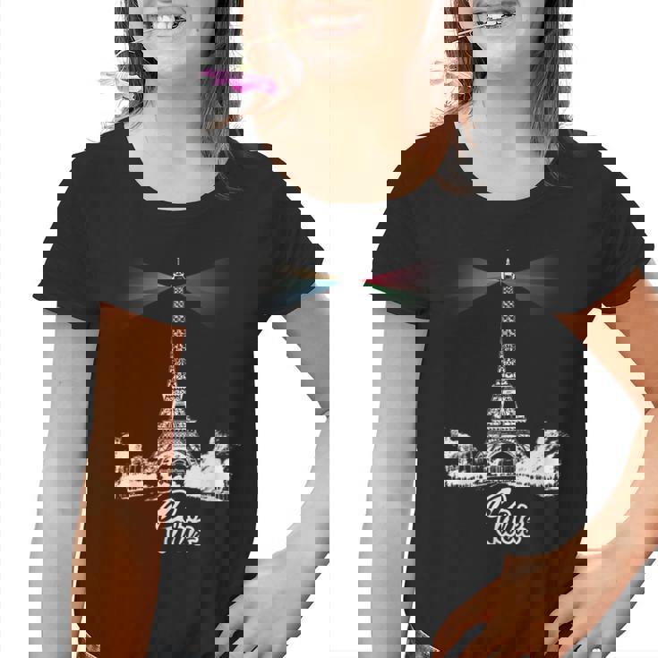 Paris Tour Eiffel Lumières Phare Souvenirs Evénements France Youth T-shirt