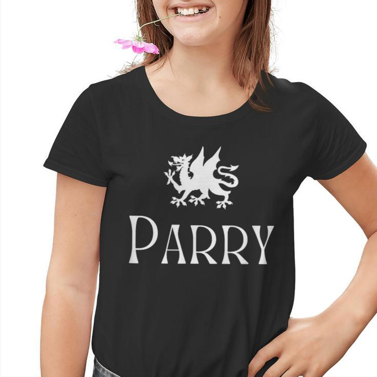 Parry Surname Welsh Family Name Wales Heraldic Dragon Youth T-shirt