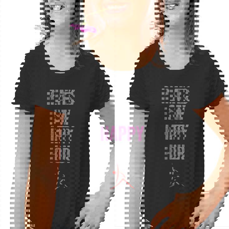Pilates Is My Happy Hour Mignon Contrology Pilates Avec Dicton Youth T-shirt