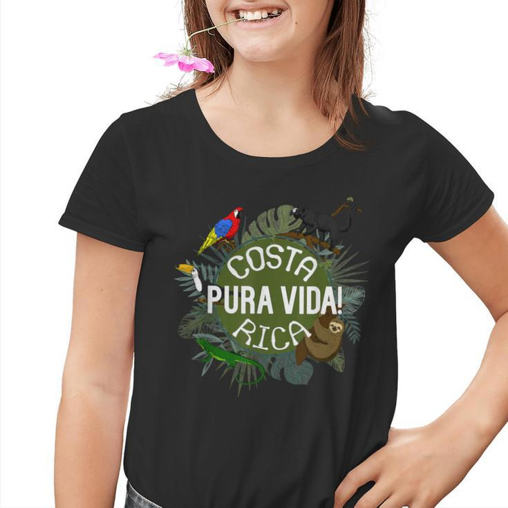 Pura Vida Costa Rica Party Animals Blue Kinder Tshirt