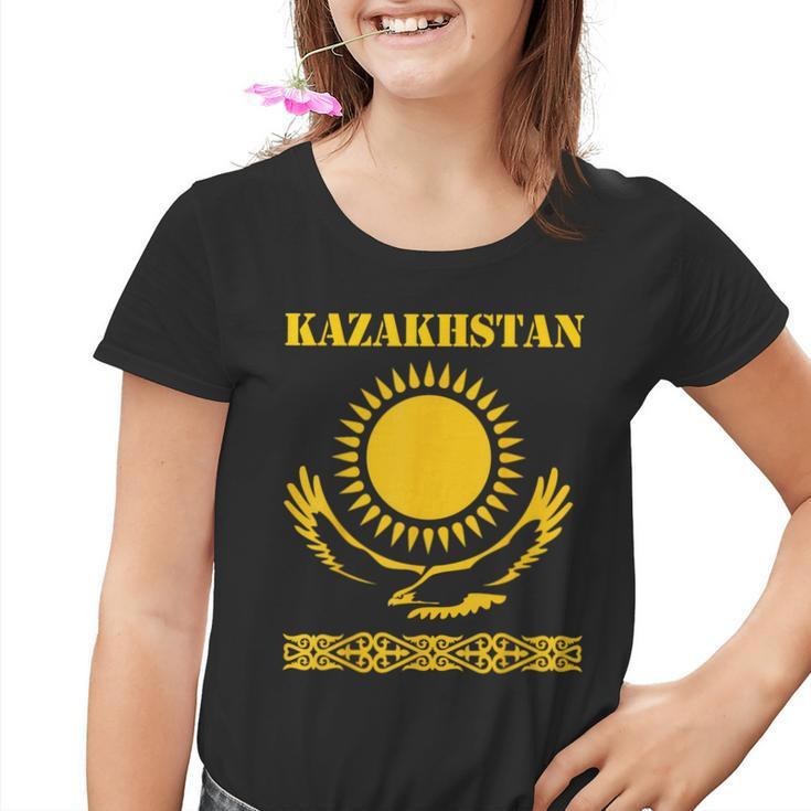 Republic Of Kazakhstan Qazaqstan Kazakhstan Kazakh Flag Kinder Tshirt