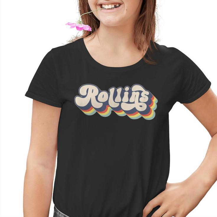Rollins Family Name Personalized Surname Rollins Youth T-shirt