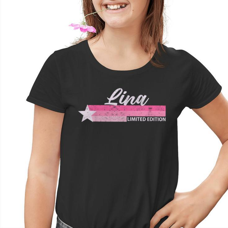 Rosaintage Lina Name Retro Für Mädchen Kinder Tshirt