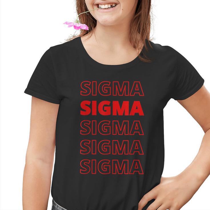 Sigma Male Modern Minimal Loner Wolf Sigma Grindset Meme Kinder Tshirt