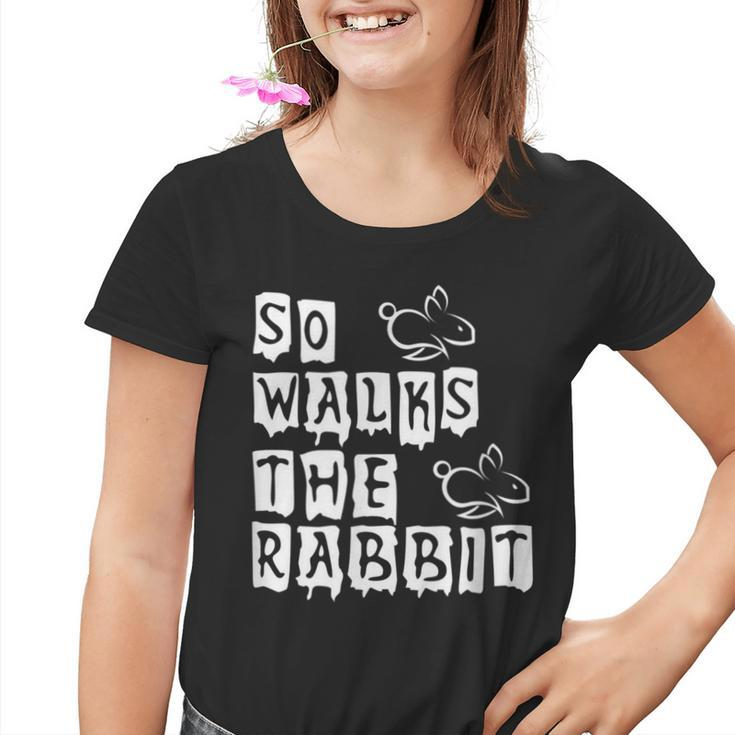 So Walks He Rabbit So Läuft Der Hase Denglisch Fun Saying Kinder Tshirt