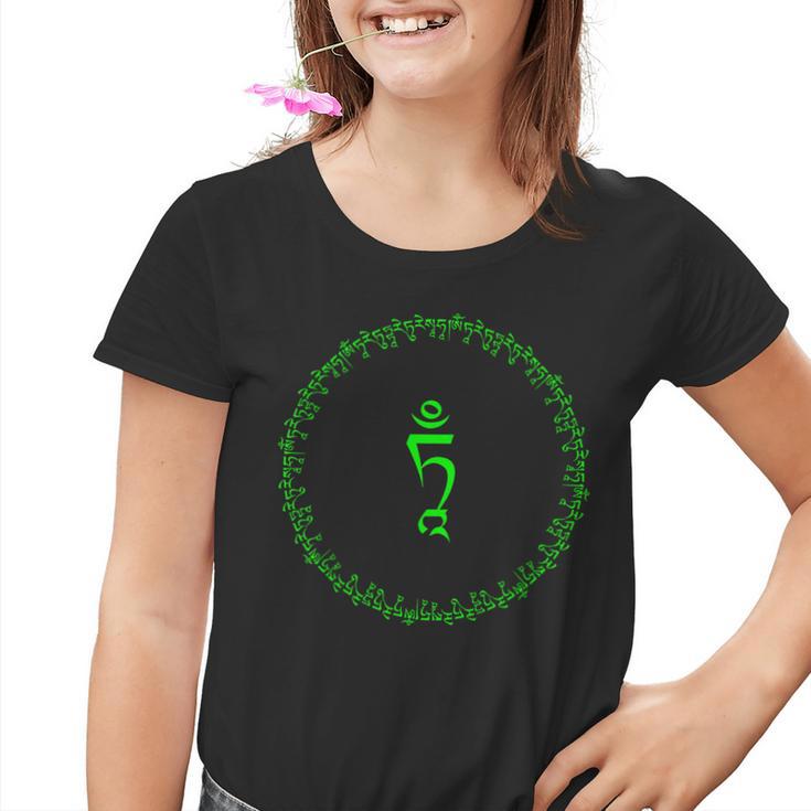 Tara Buddha Om Tare Tuttare Ture Soha Mantra Tibetisch Grün Kinder Tshirt