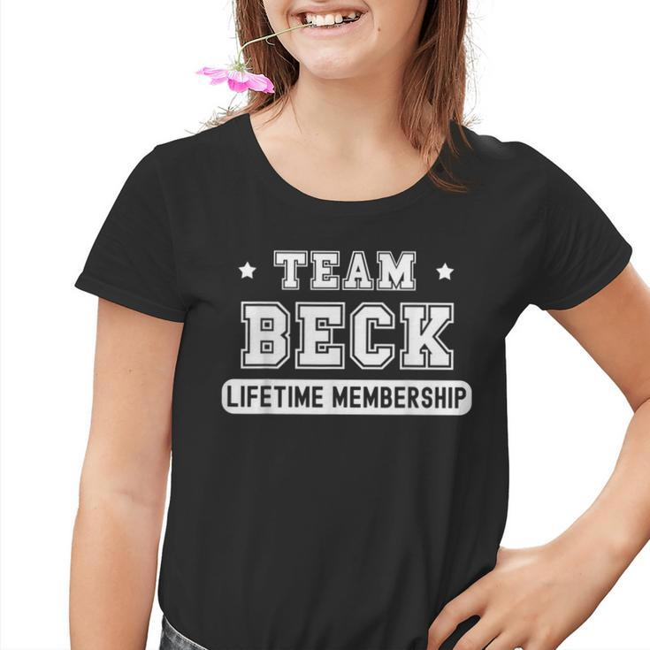 Team Beck Lifetime Membership Family Last Name Youth T-shirt