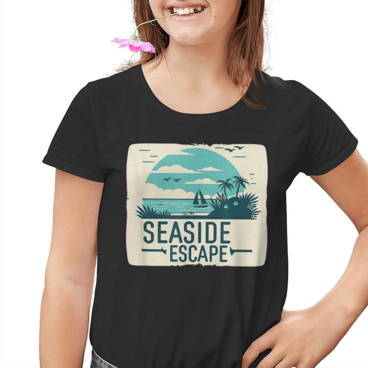 Tolle Flucht Am Meer Mit Segelboot-Kostüm Kinder Tshirt