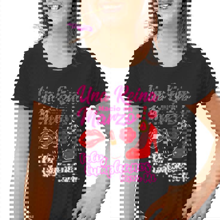 Una Reina Nacio En Marzo Feliz Cumpleaños Marzo Aniversario Camiseta niño