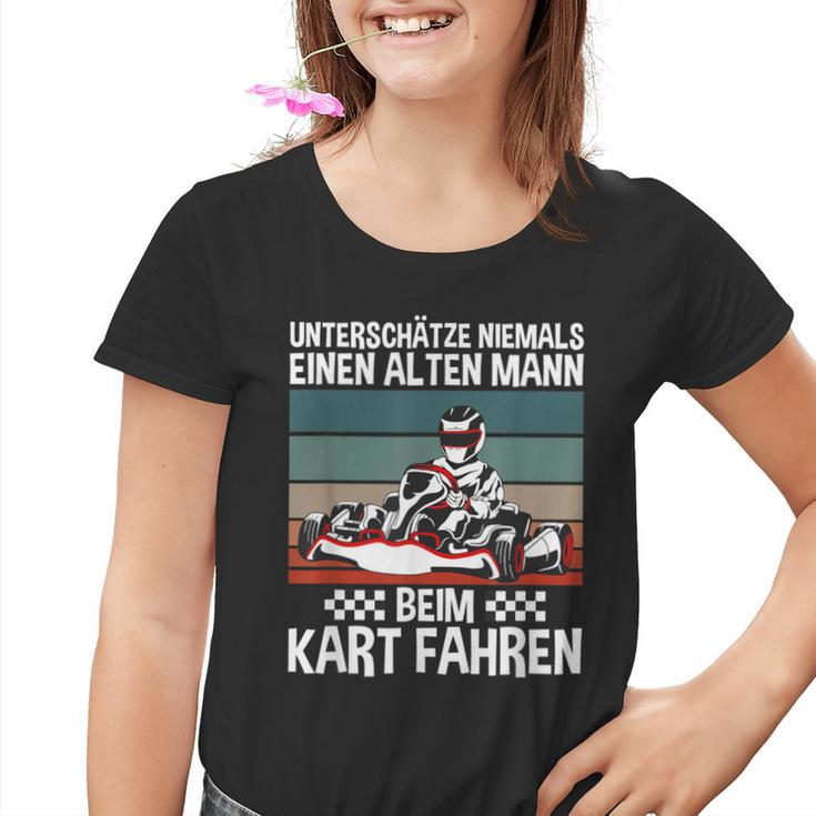 Underschatz Nie Eine Alten Mann Beim Kart Fahren Gokart Kinder Tshirt