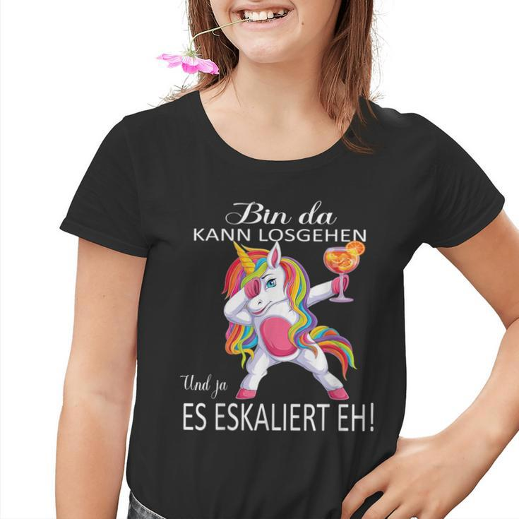 With Unicorn Bin Da Kann Losgehen Und Ja Es Escaliert Eh Kinder Tshirt