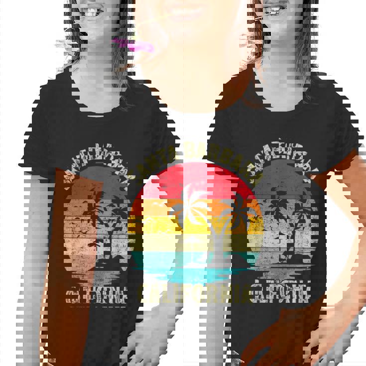 Vacaciones Familiaresintage Retro California Santa Barbara Beach Camiseta niño